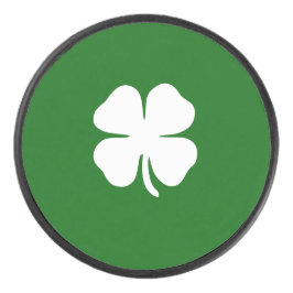 Lucky Irish Green Vierblättriges Kleeblatt St Patr Eishockey Puck