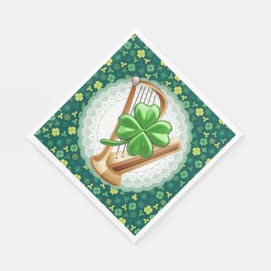 Lucky Irish Harp Napkins Serviette (Ecke)