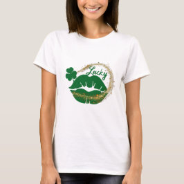 Lucky Irish Kiss Green Gold St Patricks Day Tri-Blend Shirt