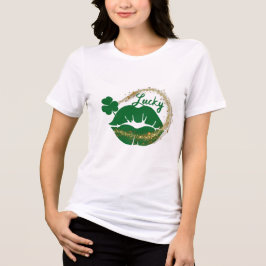 Lucky Irish Kiss Green Gold St Patricks Day Tri-Blend Shirt