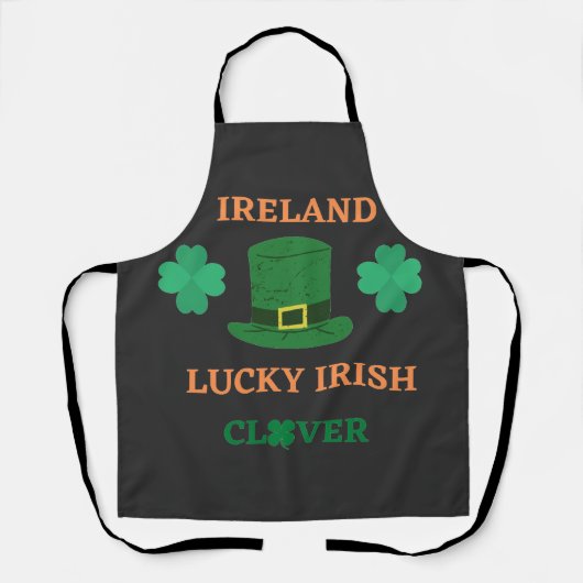 Lucky Irish Klee Irland T - Shirt Schürze (Vorderseite)