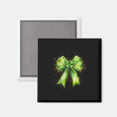 Lucky Irish Kleeblatt Coquette Bow St Patrick’s Da Magnet (Vorderseite/Rückseite)
