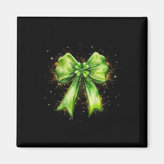 Lucky Irish Kleeblatt Coquette Bow St Patrick’s Da Magnet (Vorne)