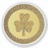 Lucky Irish Kleeblatt Gold Coin Aufkleber (Vorderseite)