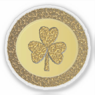 Lucky Irish Kleeblatt Gold Coin Aufkleber