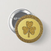 Lucky Irish Kleeblatt Gold Coin Button (Vorne & Hinten)
