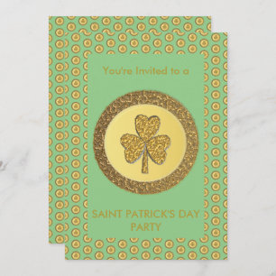 Lucky Irish Kleeblatt Gold Coin Einladung