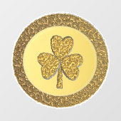 Lucky Irish Kleeblatt Gold Coin Fensteraufkleber (Blatt)