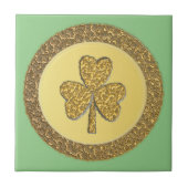 Lucky Irish Kleeblatt Gold Coin Fliese (Vorderseite)