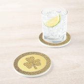 Lucky Irish Kleeblatt Gold Coin Getränkeuntersetzer (Seite)