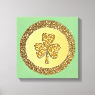 Lucky Irish Kleeblatt Gold Coin Leinwanddruck