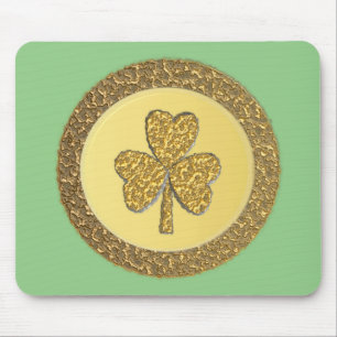Lucky Irish Kleeblatt Gold Coin Mousepad