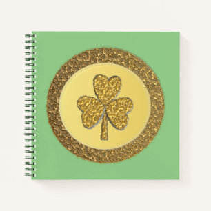 Lucky Irish Kleeblatt Gold Coin Notizblock