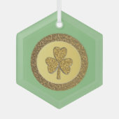 Lucky Irish Kleeblatt Gold Coin Ornament Aus Glas (Vorderseite)