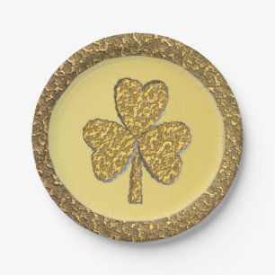 Lucky Irish Kleeblatt Gold Coin Pappteller