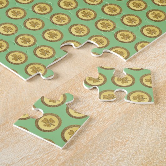 Lucky Irish Kleeblatt Gold Coin Puzzle (Seite)