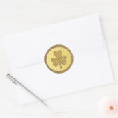 Lucky Irish Kleeblatt Gold Coin Runder Aufkleber (Umschlag)