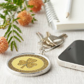 Lucky Irish Kleeblatt Gold Coin Schlüsselanhänger (Seite)