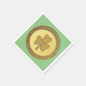 Lucky Irish Kleeblatt Gold Coin Serviette (Ecke)