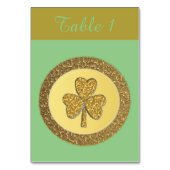 Lucky Irish Kleeblatt Gold Coin Tischnummer (Vorderseite)