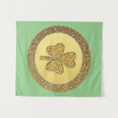 Lucky Irish Kleeblatt Gold Coin Wandteppich (Vorderseite (Horizontal))