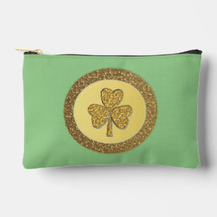 ]Lucky Irish Kleeblatt Gold Coin Zubehörtasche