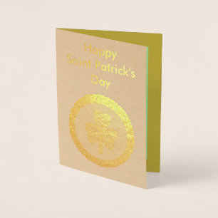 Lucky Irish Kleeblatt Gold Counter Custom Folienkarte