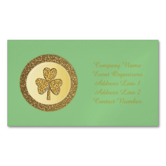 Lucky Irish Kleeblatt Gold Counter Custom Magnetische Visitenkarte (Vorderseite)