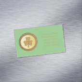 Lucky Irish Kleeblatt Gold Counter Custom Magnetische Visitenkarte (Beispiel)