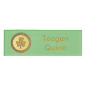Lucky Irish Kleeblatt Gold Counter Custom Namenschild (Vorderseite)