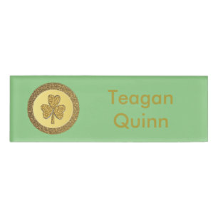 Lucky Irish Kleeblatt Gold Counter Custom Namenschild