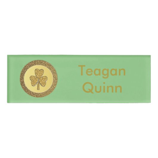 Lucky Irish Kleeblatt Gold Counter Custom Namenschild (Vorderseite)
