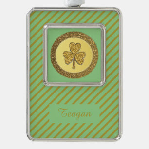 Lucky Irish Kleeblatt Gold Counter Custom Rahmen-Ornament Silber