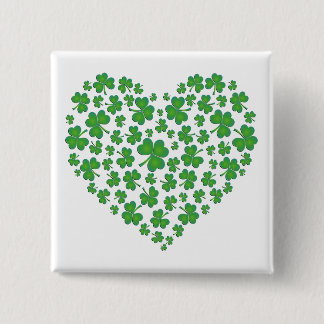 Lucky Irish Kleeblatt Heart Button