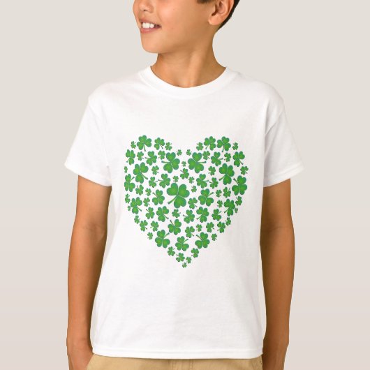 Lucky Irish Kleeblatt Heart T-Shirt (Vorderseite)