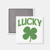 Lucky Irish Kleeblatt Magnet (Vorderseite/Rückseite)