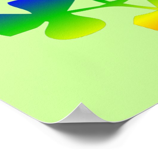Lucky Irish | Kleeblatt-Regenbogenpflaster Poster (Ecke)