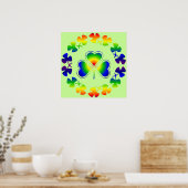 Lucky Irish | Kleeblatt-Regenbogenpflaster Poster (Küche)