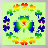 Lucky Irish | Kleeblatt-Regenbogenpflaster Poster (Vorne)