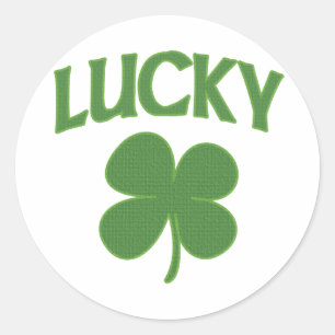 Lucky Irish Kleeblatt Runder Aufkleber