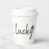 Lucky Irish Kleeblatt St Patricks Day      Pappbecher (Rückseite)