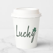 Lucky Irish Kleeblatt St Patricks Day      Pappbecher (Vorderseite)