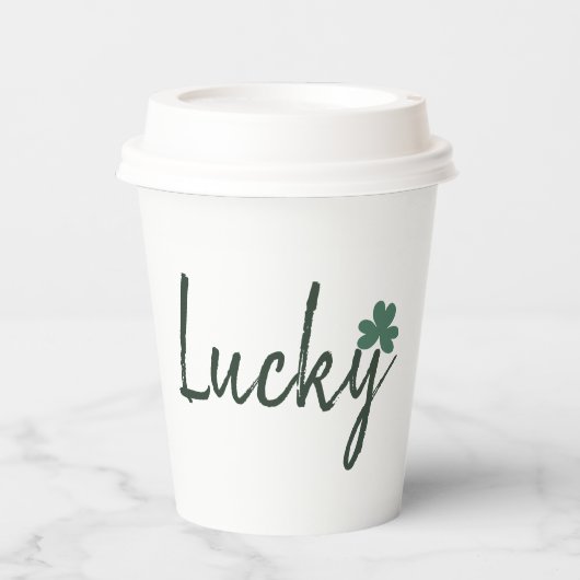 Lucky Irish Kleeblatt St Patricks Day      Pappbecher (Vorderseite)