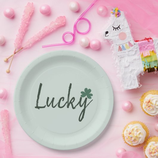 Lucky Irish Kleeblatt St Patricks Day Pappteller (Party)