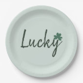 Lucky Irish Kleeblatt St Patricks Day Pappteller (Vorderseite)