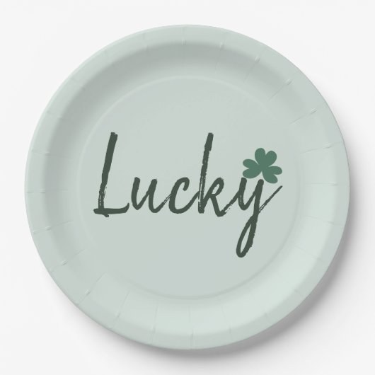 Lucky Irish Kleeblatt St Patricks Day Pappteller (Vorderseite)