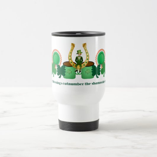 Lucky Irish Kleeblatts Segen St. Patricks Day Reisebecher (Mittel)