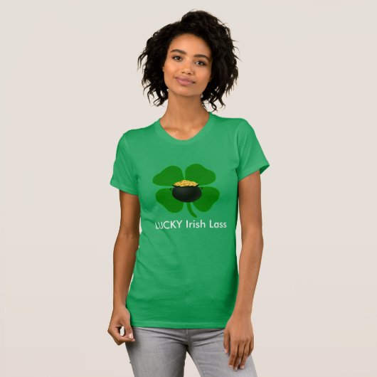 Lucky Irish Lass St Patrick's Day T - Shirt (Vorne ganz)