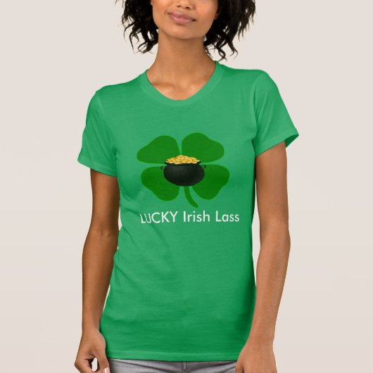 Lucky Irish Lass St Patrick's Day T - Shirt (Vorderseite)