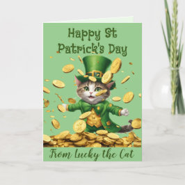 Lucky Irish Leprechaun Cat St Patrick feiern Feiertagskarte